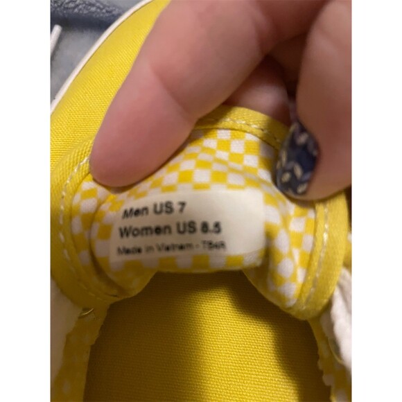 Vans Authentic Low Top Sneakers Maize Yellow True White Lace Up Size 8.5 - Picture 2 of 4